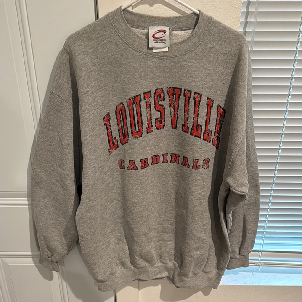Gray Louisville Cardinals Crew Neck